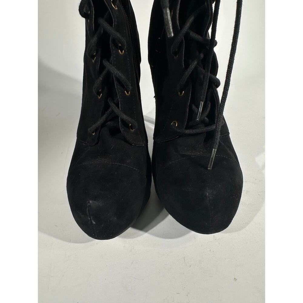 Dashiela Black Lace-Up Platform Knee High Heels Boots Women’s US 9 - Picture 6 of 6